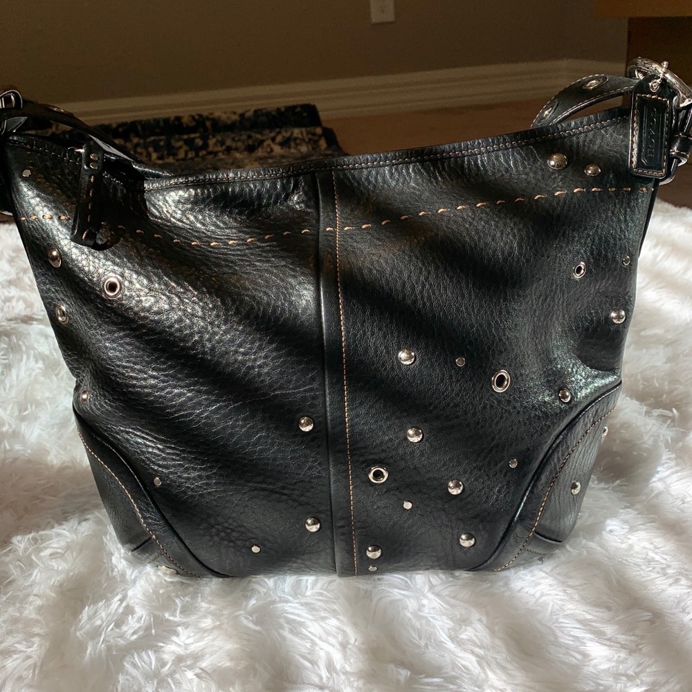 Black Coach Studded Bag